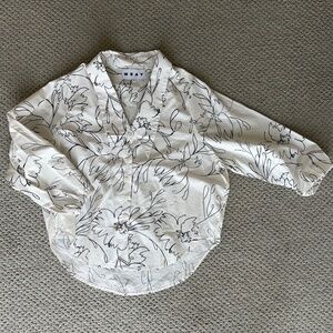 Wray Nic Shirt printed woven top button up oversized collar Women's XS